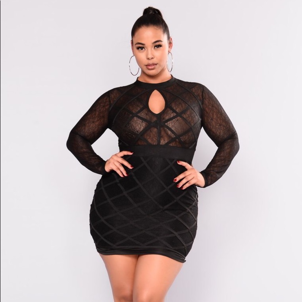 Fashion Nova Karinna Bandage Dress - Black (1X)